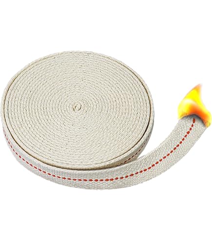 1 Rolle Flacher Baumwolldocht Für Öllampen – 1/2 Zoll Breit, 2 M Lang, Mit Roter Naht