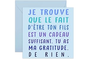 Central 23 - Carte d'anniversaire amusante pour papa - Être ton fils est plus qu'un cadeau - Carte pour la fête des pères - Carte d'anniversaire originale pour maman - Carte pour la fête des mères