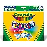CRAYOLA I Lavabilissimi Filzstifte Ultra-Abwaschbar, Maxispitze, für Schule und Freizeit, 12 Farben, 12 Stück, 58-8329