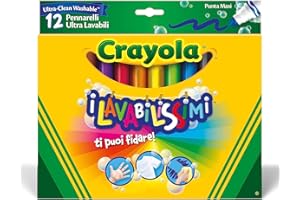 CRAYOLA I Lavabilissimi Pennarelli Ultra-Lavabili, Punta Maxi, per Scuola e Tempo Libero, Colori Assortiti, 12 Pezzi, 58-8329