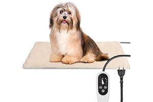 NICREW Mata grzewcza dla psa kota L 40x70cm z automatycznym wyłączeniem timera, elektryczna poduszka grzewcza dla zwierząt, regulowana temperatura, ze sznurkiem zapobiegającym zgryzaniu