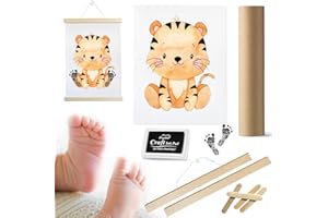W RXKIOCS Impronta Mani e Piedi Neonati Cornice Impronte Neonato Cornice Impronta Mani e Piedi Neonati Impronte Mani e Piedi Neonato Adatto per Bambini da 0 a 6 Mesi,Regalo di Benvenuto per Il Bambino