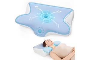 ‎RESTNATURE Restnature Nackenstützkissen, Höhenverstellbares Memory Foam Orthopädisches Kissen, Nackenkissen Ergonomisches Kopfkissen für Seiten Rücken Bauchschläfer, Seitenschläferkissen Pillow, 60x41,5x10/12cm