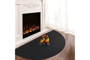 KHONGOO Tapis ignifuge pour cheminée - 120 x 70 x 0,1 cm - Tapis de protection contre les étincelles pour poêle de cheminée - Tapis de protection de sol ignifuge pour cheminée - Pour protéger le sol contre