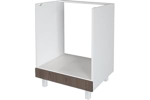 BERLIOZ CREATIONS Berlioz créations Cassettiera da Cucina per Forno a Incasso, Legno ingegnerizzato, Quercia Talpa, 60 x 52 x 83 cm