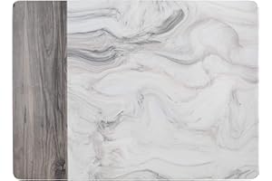 CREATIVE TOPS PREMIUM CREATIVE TOPS Manteles Individuales Estampados con Reverso de Corcho, Blanco y Gris, Medium Placemats, 6