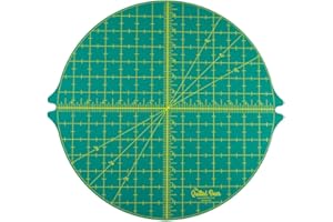 The Quilted Bear Drehbare Schneidematte – Kreis 35,6 x 35,6 cm, selbstheilende, um 360 drehbare Schneidematte mit innovativem Verriegelungsmechanismus zum Quilten, Nähen, Schneidern und Basteln (Grün)