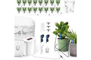 Wikay Kit d'irrigation Goutte à Goutte Automatique, Système d'irrigation Automatique pour Plantes d'intérieur, Chargement USB avec minuterie numérique programmable avec Affichage à LED