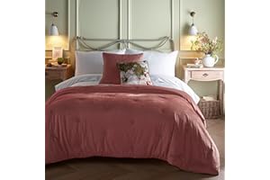 Appletree Heritage Velvet Bedspread, Pink, 100% Polyester, 150 x 220 cm, Quilted, Plain Dye Design with Floral Reverse
