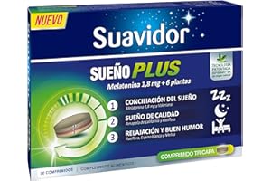 Suavidor - Sueño PLUS, actúa en las 3 Principales Fases del Sueño - 1 caja con 30 comprimidos tricapa