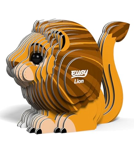 Puzzle 3D Écureuil EUGY - Carton Recyclé, Montage Facile - Jouet Créatif écologique Dès 6 Ans - 10