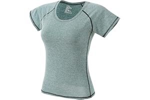 Barrageon Donna Sportiva Manica Corta Yoga Maglietta Running T-Shirt Maglie Palestra Fitness Allenamento Traspirante Confortevole