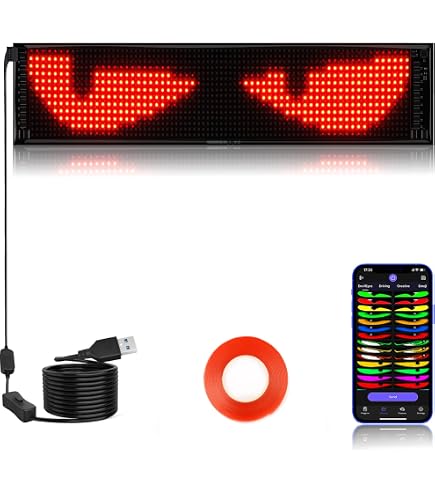 Lot De 2 Phares Yeux LED Pour Pare-Brise Camion 192x176mm - Écran Souple Coloré Devil Eyes