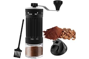 CORPOWER Macinacaffè Manuale Esterno Regolabile, 40 Impostazioni Regolabili, con Meccanismo Conico di alta Precisione in Ceramica, Macina Caffè Manuale per Viaggio, Campeggio, Ufficio, Espresso, Pour Over