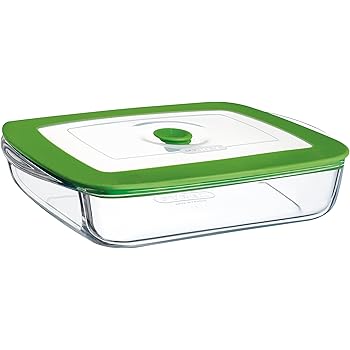 Pyrex Glasschüssel mit Deckel, rechteckig, 28 x 20 cm, 2,6 l: Amazon.de