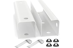 MUDEELA Under Desk Cable Management Tray - 2 Pack Ultra-Sturdy Under Desk Cable Basket Tray, Perfect for Standing Desk Cable Tidy, No Screw No Drill Cable Tray for Office and Home, 40 x 9 x 9 cm, White