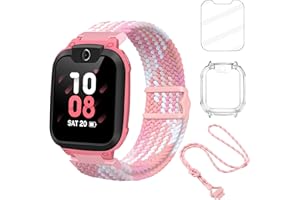 GENERIC 4 in 1 Accessory Set for imoo Z1 Z3 X10 Watch Phone-Nylon/Resin Magnetic Watch Strap&Screen Protector&Clear Case&Neck Strap,Cute Replacement Kit for imoo Kids Smartwatch