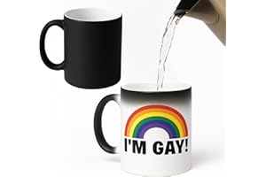 TURTLE STRAWS I'm Gay Rainbow Heat Change Mug - Funny Rude Mug - Message Appears as it Heats - Perfect Novelty Gag Gift, Best Funny Gifts and Pride Accessories (Pride)