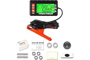 NInE-ROnG Compte-tours numérique avec pince crocodile, pas besoin d'enroulement de câble, batterie remplaçable intégrée, rétroéclairage réglable, indicateur d'entretien étanche pour Genera