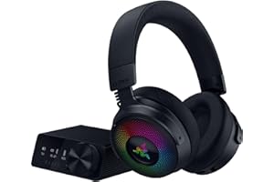 Razer Kraken V4 Pro - Cuffie da gioco wireless con hub di controllo Sensa HD haptics (hub di controllo OLED, driver TriForce da 40 mm, HyperSpeed e Bluetooth, THX Spatial Audio) Nero