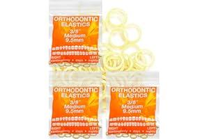 LA MIERE Latex Amber 3 Packs 300 counts MEDIUM 3/8inch 9.5mm Intraoral Elastic Bands Unimedic Orthodontic Elastics Dental Rubber Bands Made in US (Medium, 3/8inch, 9.5mm)