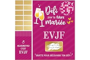 BOFUNX EVJF Cartes à Gratter 15pcs Carte Jeu Personnalisable Jeu de Carte Surprise Activité Enterrement de Vie de Jeune Fille