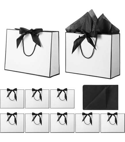 Letter Q Gift Bag With Tissue Paper - 12.6x9.8x4.3 Inch Large Paper Gift Bag For Birthday, Wedding, Baby Shower