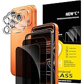 NEW'C 2 x Privacy Screen Protector for iPhone 17 Pro Max (6.9 Inches) and 2 x Screen Protector Camera Lens Protector &ndash; Temper