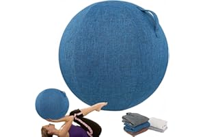 SWTKO Housse en Tissu Ballon d'exercice Housse de Protection pour Chaise Boule de Yoga Pilates Housse de Siège Ballon D'équilibre pour Bureau À Domicile avec Poignée,Bleu,75CM