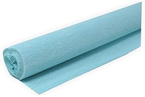 CRELEO Floristen Krepppapier - Gärtnerkrepp hellblau 50 x 250 cm ca. 128 g/m² färbt nicht ab bei Kontakt mit Wasser - bleicht nicht aus bei Sonne