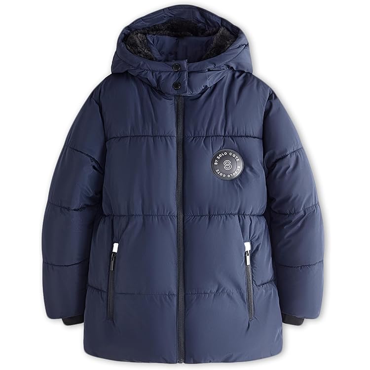 Veste Matelassée Enfant Next – Taille 86, Bleue, Capuche, Fermeture éclair, Très Bon état