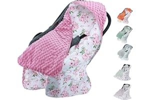 ‎MIRACLE BABY Miracle Baby Swaddling Blanket Baby Seat Winter Cotton Reversible Blanket Universal Cuddly Blanket 90 x 90 cm for Baby Seat Pushchair with 8 Point Strap Holes