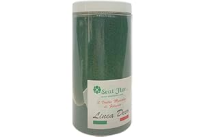 SEAT FLOR Arena de colores, arena para decoración, arena para boda, arena de tamaño 0,3/0,7 mm. en tarro de 750 gr. (Verde Oscuro)