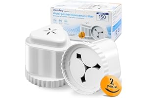 OEMREP 2Pack Replacement Filter for EPIC Water Filter Pitcher, Water Filter Pitcher Compatible with Aquagear Seychelle, BPA Free. Removes Fluoride, Chlorine, Lead, Odors