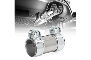 LALAGO fascetta per scarico in acciaio inossidabile Ø55 mm, connettore per tubi con doppia fascetta, morsetto per tubo di scarico universale, connettore per tubo di scarico (Ø 55 mm/L: 125 mm)