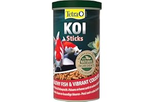 Tetra Pond Koi Sticks, Alimento para todos los peces Koi, para peces sanos, colores intensos y agua transparente, lata de 1 L