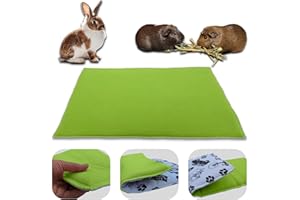 NEO SOLVO Tapis de Jeu en Polaire pour Cochon d'Inde et Lapins - Tout en Un, C'est Une Couverture, Un Tunnel Géant, Une Maison, Un Coussin et Un Lit - 50cm x 60cm - Vert