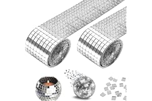 CANCYCC 3200 Stück Spiegel Mosaik Fliesen Disco Kugel, Selbstklebende Mini Spiegel, 5x5 mm Mosaik Spiegelfliesen Aufkleber Glas für Disco Tiles DIY Handwerk Bad Küche Hotel Wohnzimmer Wandtattoos