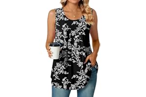 Bestbee Ladies Summer Tops, Dressy Chiffon Blouses Crew Neck Sleeveless Tunic Tops Cute Work Shirts Casual Tank Tops