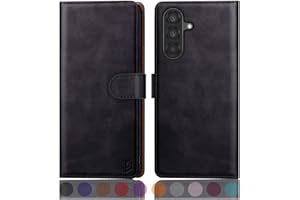 SUANPOT Funda para Samsung Galaxy A56 con Tapa【Bloqueo RFID】de Cuero PU Cierre Magnético，Soporte Plegable，Ranura para Tarjeta Cover para Samsung A56 Phone Case Negro