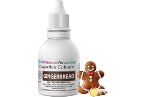 SUGARFLAIR COLOURS Sugarflair Gingerbread Flavouring - Natural Food Flavouring for Baking, Cakes, Ice Creams, Chocolates, Icings and More! Pack Your Bakes With A Delicious Natural Food Flavour Extract - 30ml