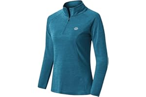 GAGACISO AjezMax Donna Maglia da Corsa a Maniche Lunghe 1/4 Zip Felpa Sportivo Yoga Fitness Outdoor Tops Blu Mare X-Large
