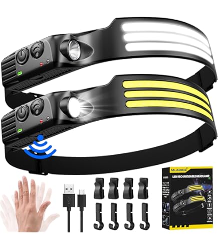 DARKBEAM LED Stirnlampe - USB Wiederaufladbar Mit Bewegungssensor & Wasserdicht