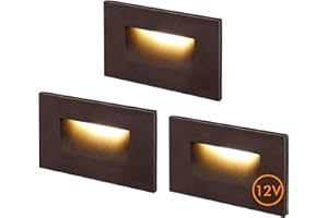Cloudy Bay 3 Color 12V Low Voltage LED Step Light,3000K/4000K/5000K,Stair Light,Oil Rubbed Bronze,3 Pack, Not Dimmable