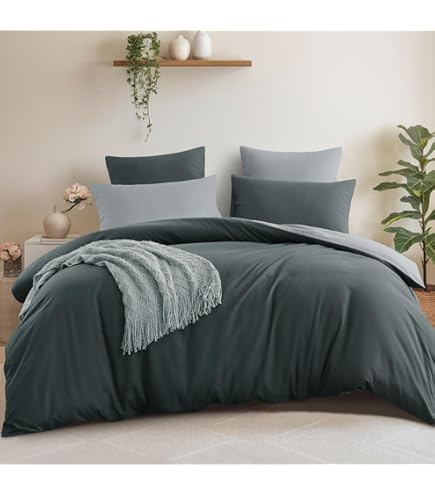 Beqnat Beddengoed, 200 x 220 cm, superzacht, beddengoed, sets, dekbedovertrek 200 x 220 cm, kussensloop 80 x 80 cm, set van 2, premium microvezel met ritssluiting, antracietgrijs Beqnat Beddengoed, 200 x 220 cm, superzacht, beddengoed, sets, dekbedovertrek 200 x 220 cm, kussensloop 80 x 80 cm, set van 2, premium microvezel met ritssluiting, antracietgrijs
