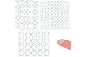 200 Piezas Topes Adhesivos para Puertas de Armario – HNR Almohadillas Transparentes de Silicona para Cajones, Muebles, Cocina, Protección de Pared (Tamaños Mixtos)