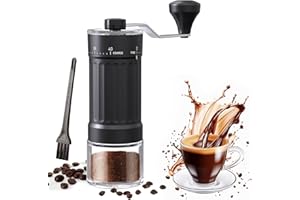 WOOBROO Manual Coffee Grinder, External 40 Adjustable Settings Coffee Bean Grinder Hand Coffee Grinder for Espresso, Aeropress Pour Over,Moka pots,French Press,Home,Office,Travel