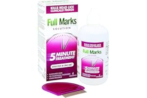 Full Marks 200ml Head Lice Solution - Simple 5-Minute Formula, Eliminates Lice & Eggs, Includes Comb, Effective Scalp Care In One Use, Fast-Acting Treatment