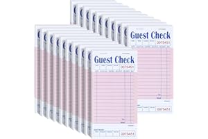 DGBDPACK Guest Check Pads EP-3632-1 (20 Pads), Total 1000 Green Waitress Notepad, Server Order Pads (Pink (20 Pads))