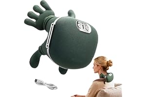 UOAESR Bionic Heated Massager, Neck and Shoulder Massager with Heat, Electric Deep 4D Kneading Massage Pillow for Back, 3 Intensity Levels/2 Heat Settings/USB, for Pain Relief/Muscle Relax (Green)